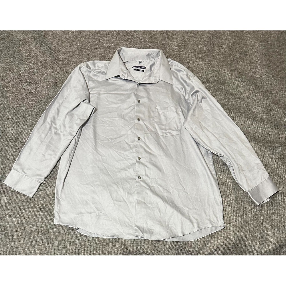 Geoffrey Beene Men's 18‎ 34/35 Gray Long Sleeve Shirt